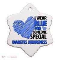 I Wear Blue For Someone Special Diabetes Awareness Ceramic Ornament thumb 0