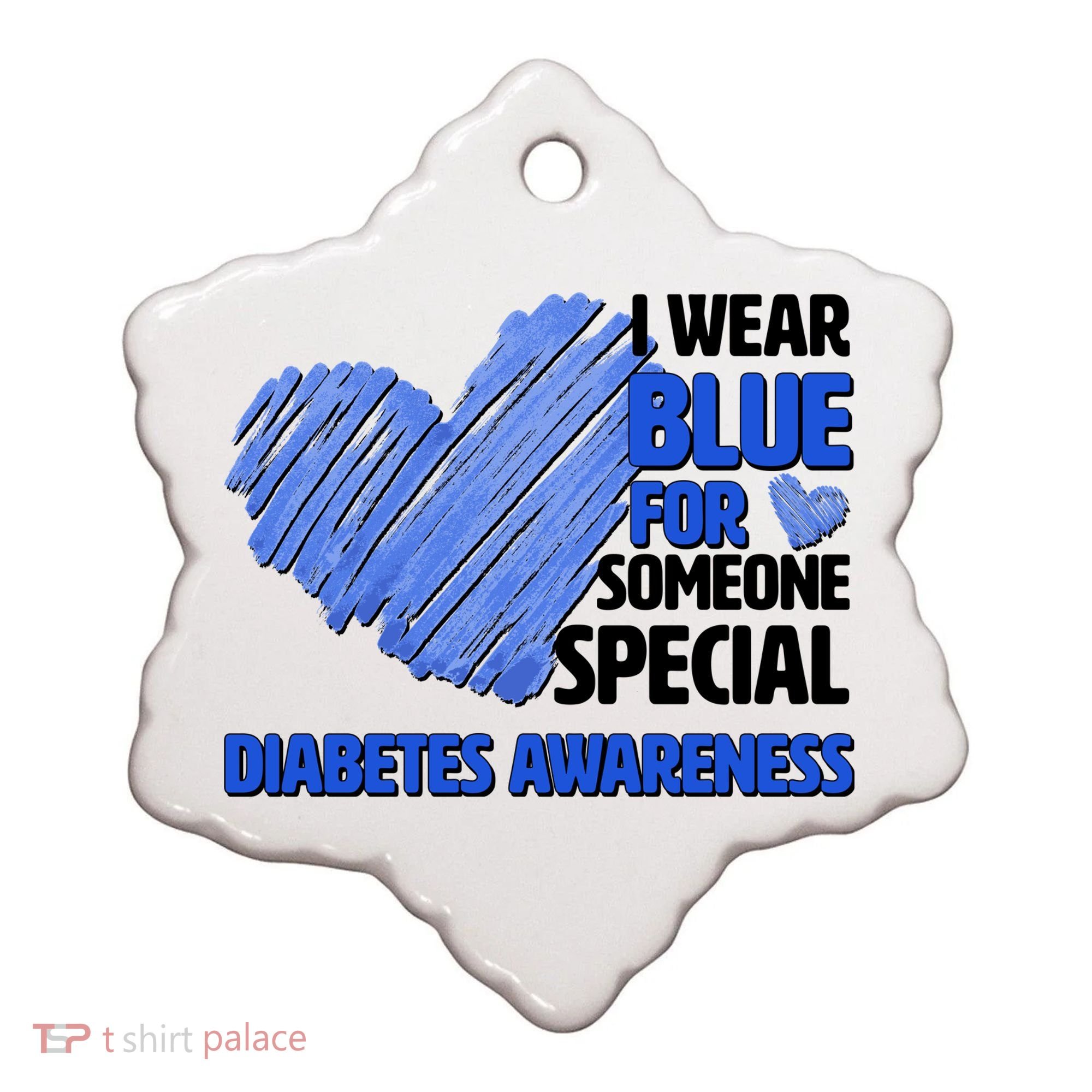 I Wear Blue For Someone Special Diabetes Awareness Ceramic Ornament