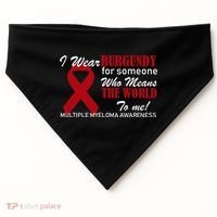 I Wear Burgundy Multiple Myeloma  USA-Made Doggie Bandana thumb 0