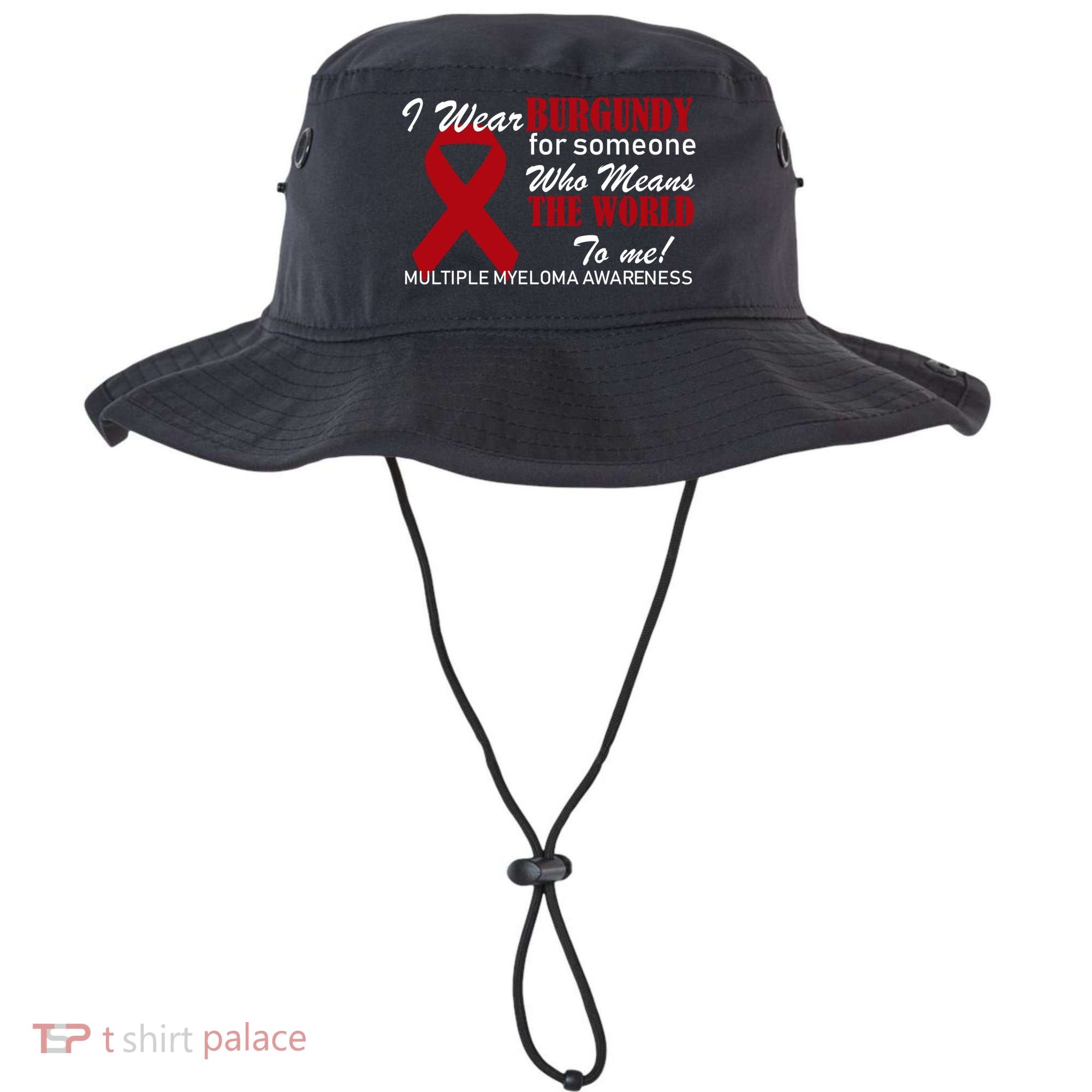 I Wear Burgundy Multiple Myeloma  Bucket Hat