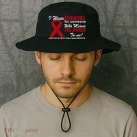 I Wear Burgundy Multiple Myeloma  Bucket Hat thumb 2