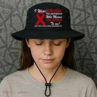 I Wear Burgundy Multiple Myeloma  Bucket Hat thumb 3