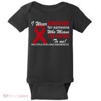 I Wear Burgundy Multiple Myeloma  Baby Bodysuit thumb 0