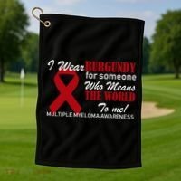 I Wear Burgundy Multiple Myeloma  Golf Towel thumb 1