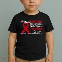 I Wear Burgundy Multiple Myeloma  Toddler T-Shirt thumb 2