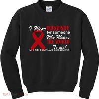 I Wear Burgundy Multiple Myeloma  Kids Sweatshirt thumb 0