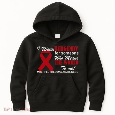 I Wear Burgundy Multiple Myeloma  Kids Hoodie