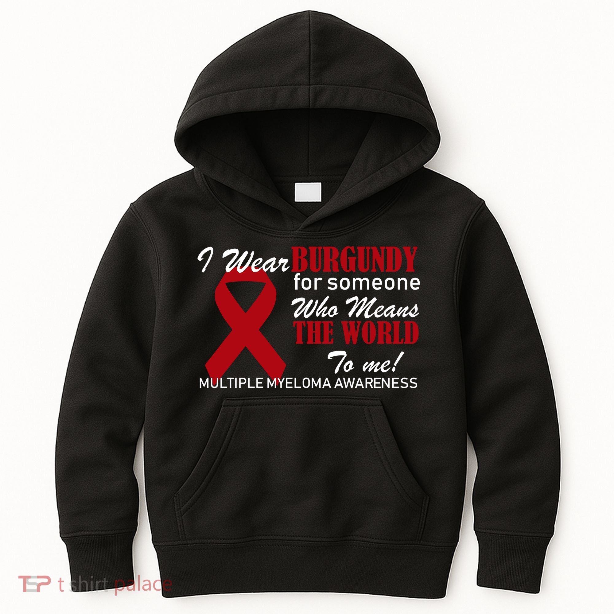 I Wear Burgundy Multiple Myeloma  Kids Hoodie