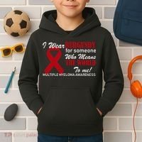 I Wear Burgundy Multiple Myeloma  Kids Hoodie thumb 2