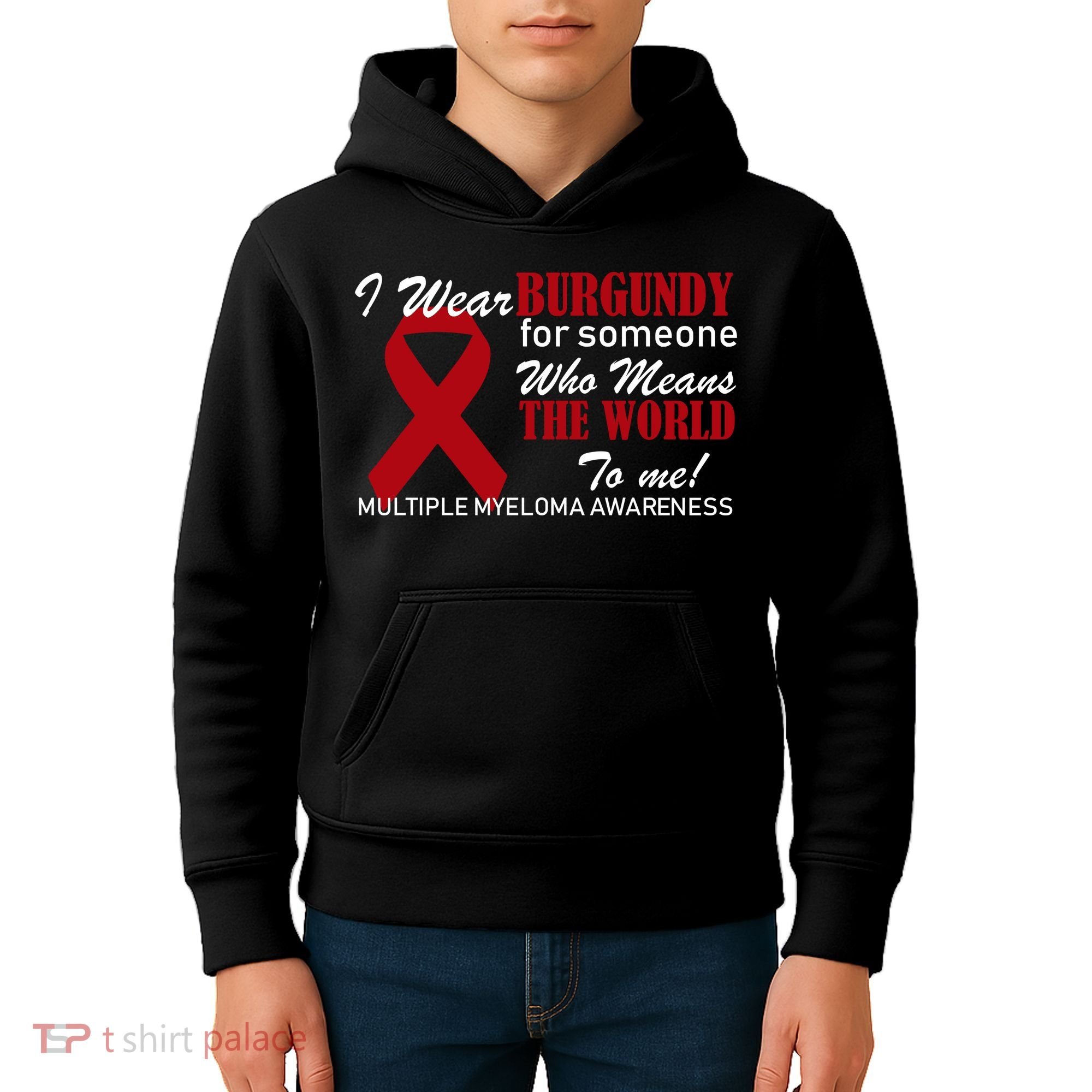 I Wear Burgundy Multiple Myeloma  Kids Hoodie