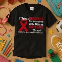 I Wear Burgundy Multiple Myeloma  Kids T-Shirt thumb 3