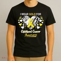 I Wear Gold For Childhood Cancer Awareness  T-Shirt thumb 3