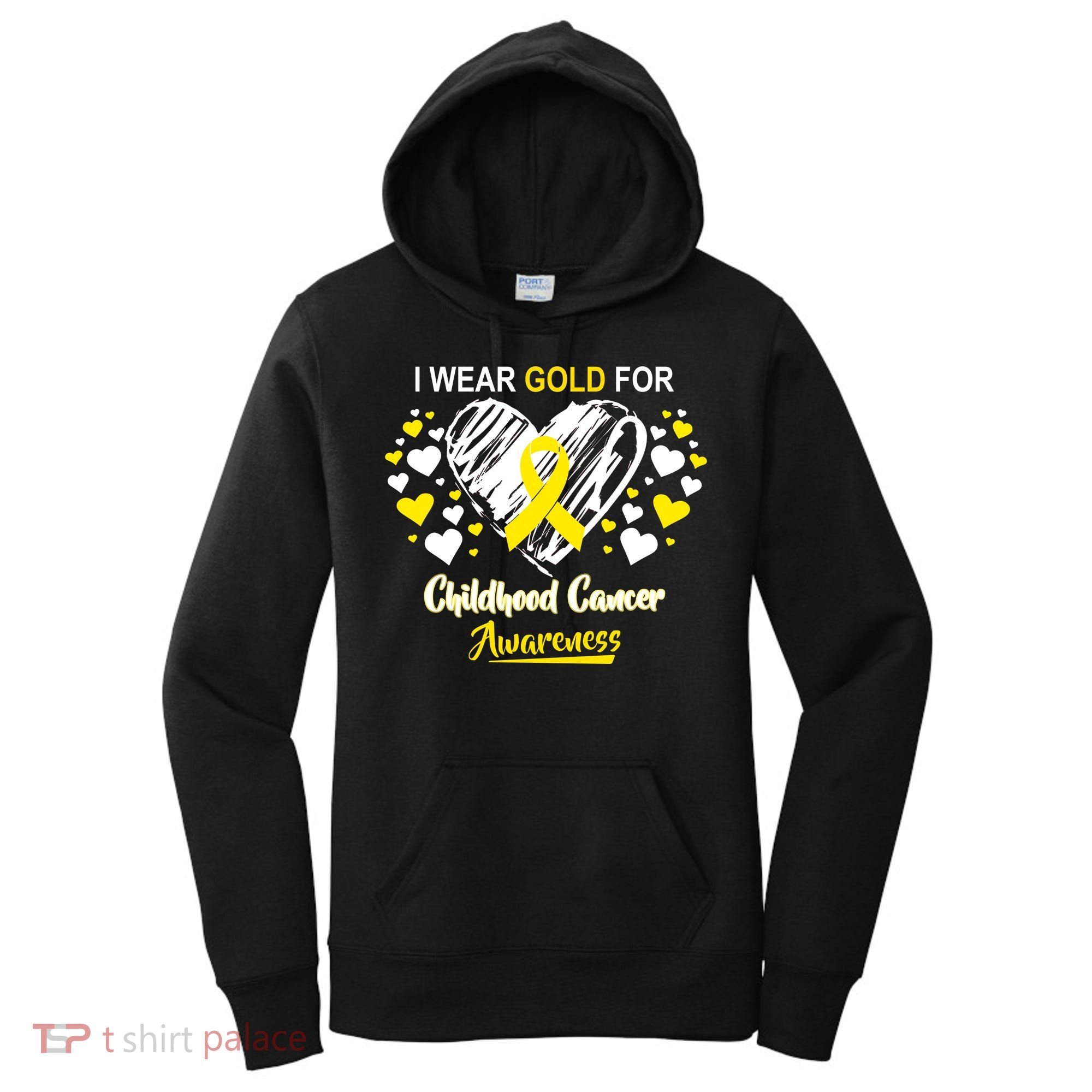 I Wear Gold For Childhood Cancer Awareness  Women's Hoodie