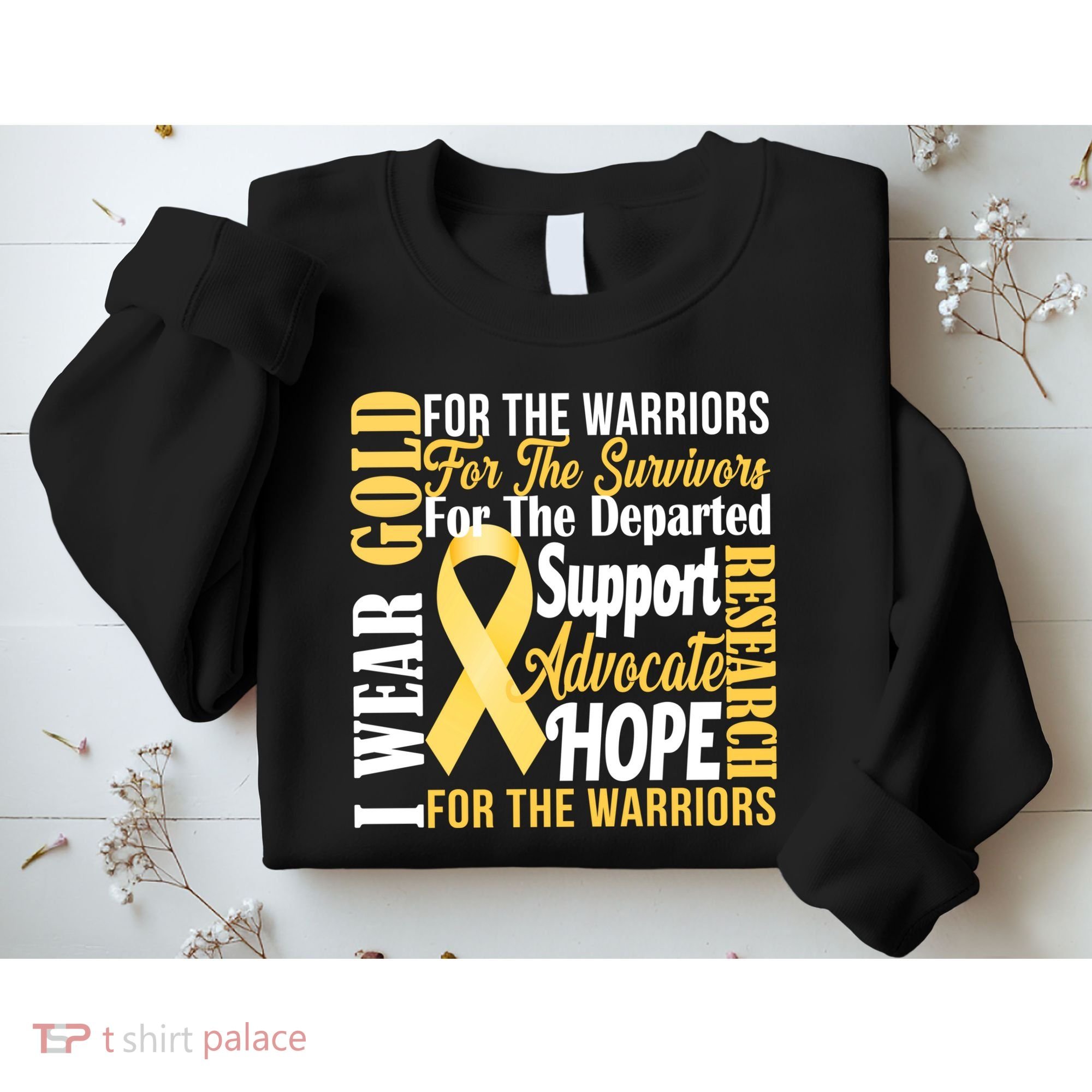 I Wear Gold For Childhood Cancer Awareness 1 Sweatshirt
