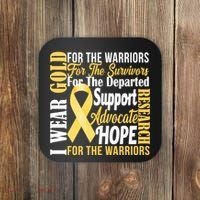 I Wear Gold For Childhood Cancer Awareness 1 Coaster thumb 0