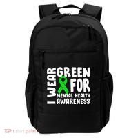 I Wear Green For Mental Health Awareness Backpack thumb 0