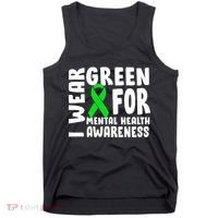 I Wear Green For Mental Health Awareness Tank Top thumb 0