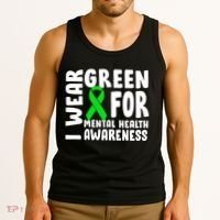 I Wear Green For Mental Health Awareness Tank Top thumb 3