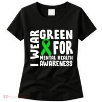 I Wear Green For Mental Health Awareness Women's T-Shirt thumb 0