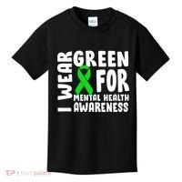 I Wear Green For Mental Health Awareness Kids T-Shirt thumb 0
