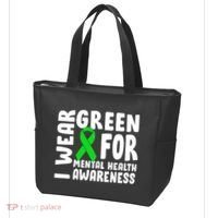 I Wear Green For Mental Health Awareness Tote Bag thumb 3