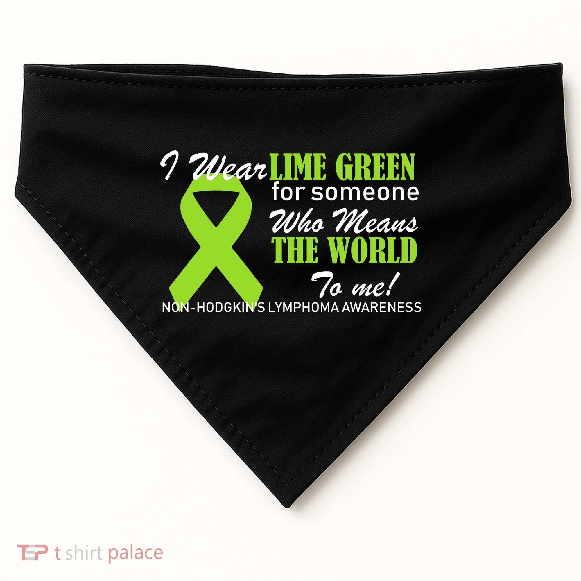 I Wear Lime Green Non-Hodgkin's Lymphoma USA-Made Doggie Bandana