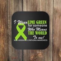 I Wear Lime Green Non-Hodgkin's Lymphoma Coaster thumb 0