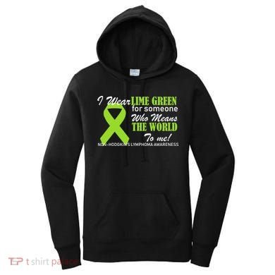 I Wear Lime Green Non-Hodgkin's Lymphoma Women's Hoodie
