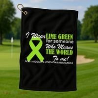 I Wear Lime Green Non-Hodgkin's Lymphoma Golf Towel thumb 1