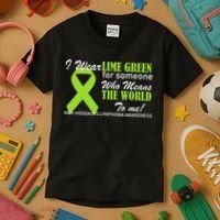 I Wear Lime Green Non-Hodgkin's Lymphoma Kids T-Shirt thumb 3