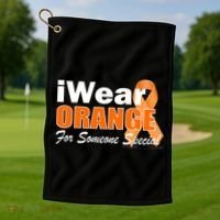 I Wear Orange For Someone I Love Leukemia Golf Towel thumb 1