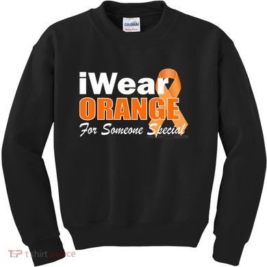 I Wear Orange For Someone I Love Leukemia Kids Sweatshirt
