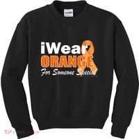 I Wear Orange For Someone I Love Leukemia Kids Sweatshirt thumb 0