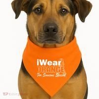 I Wear Orange For Someone I Love Leukemia USA-Made Doggie Bandana thumb 1