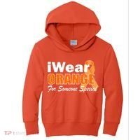 I Wear Orange For Someone I Love Leukemia Kids Hoodie thumb 0