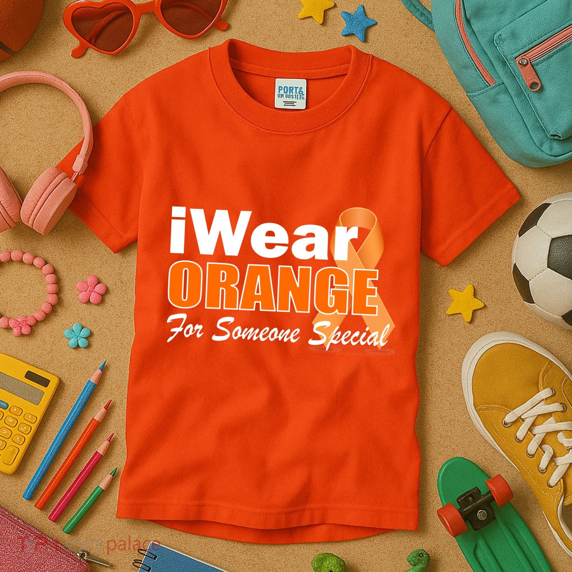 I Wear Orange For Someone I Love Leukemia Kids T-Shirt