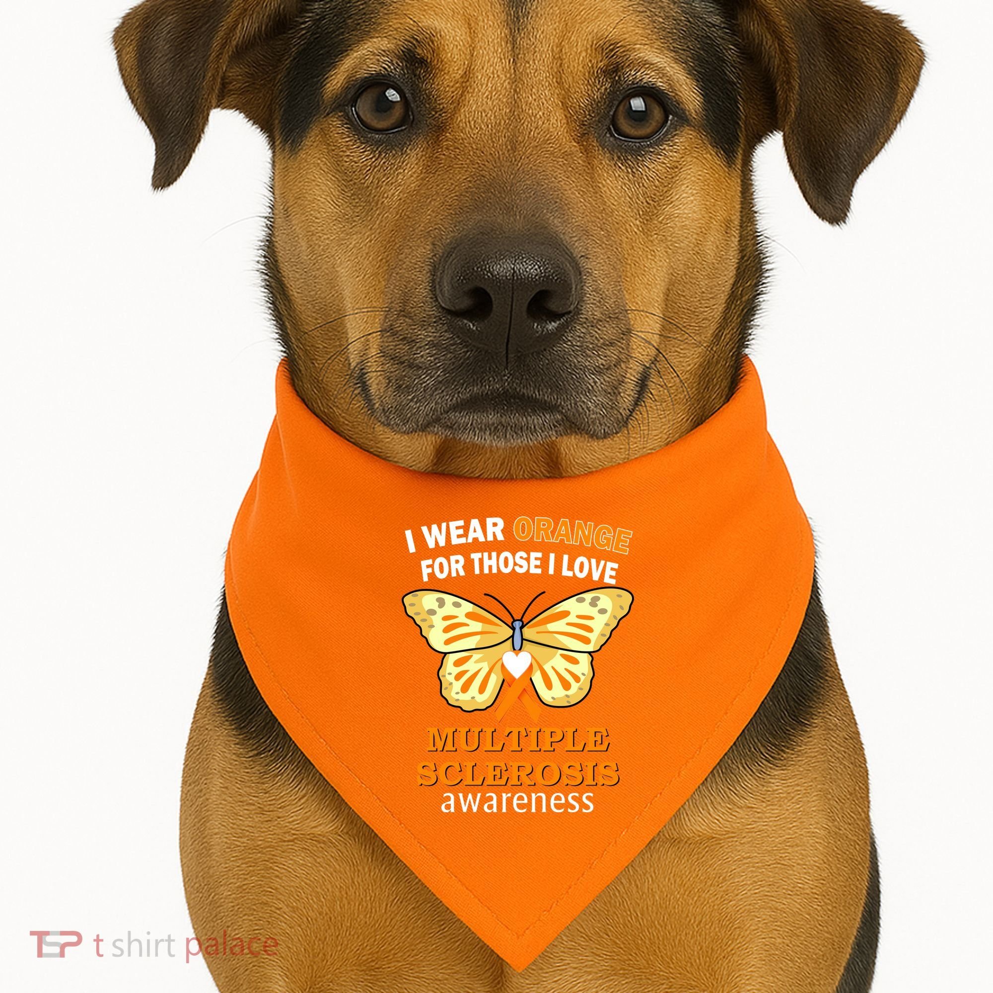 I Wear Orange For Those I Love MS Multiple Sclerosis USA-Made Doggie Bandana