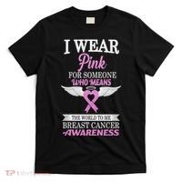 I Wear Pink Angel Breast Cancer Awareness T-Shirt thumb 0