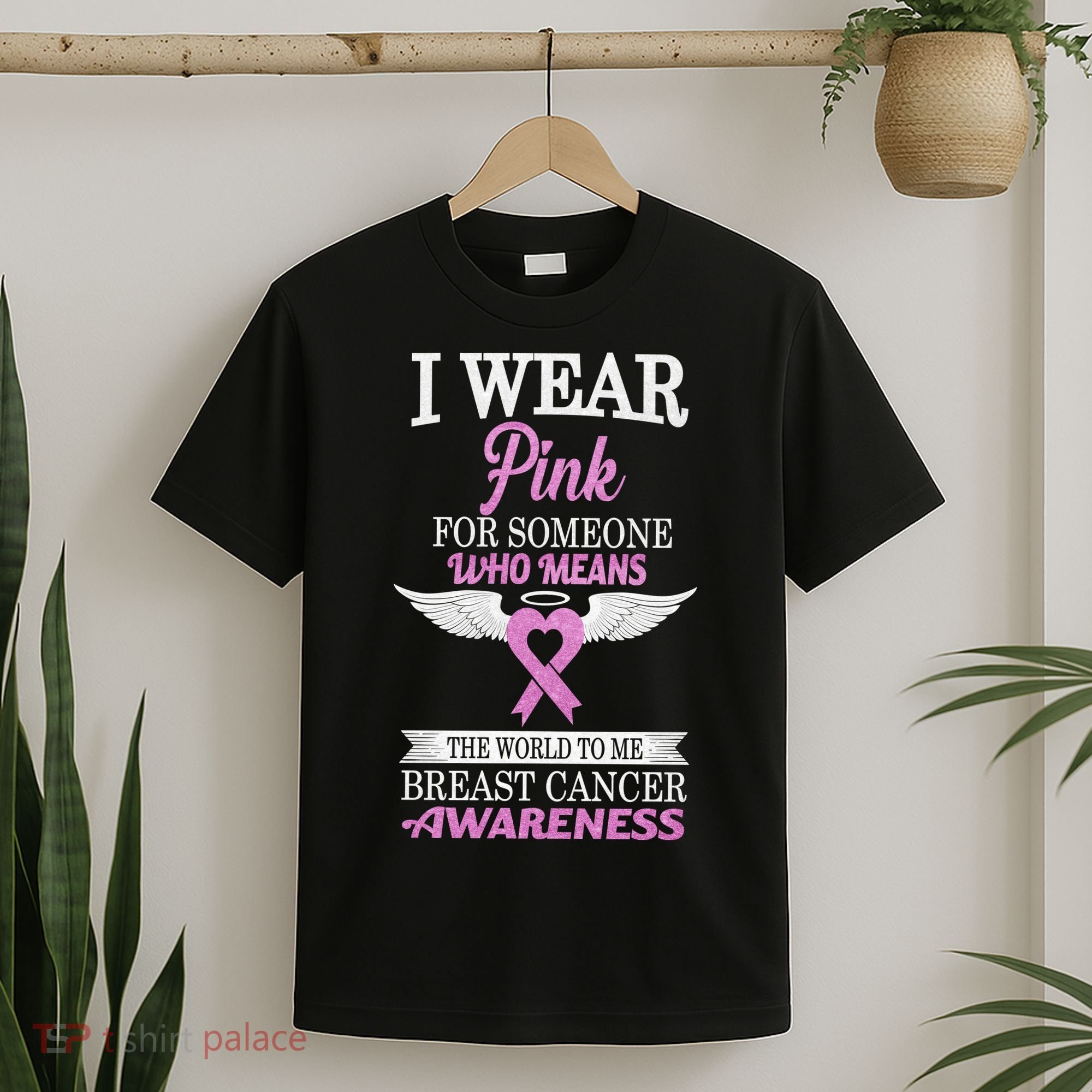 I Wear Pink Angel Breast Cancer Awareness T-Shirt