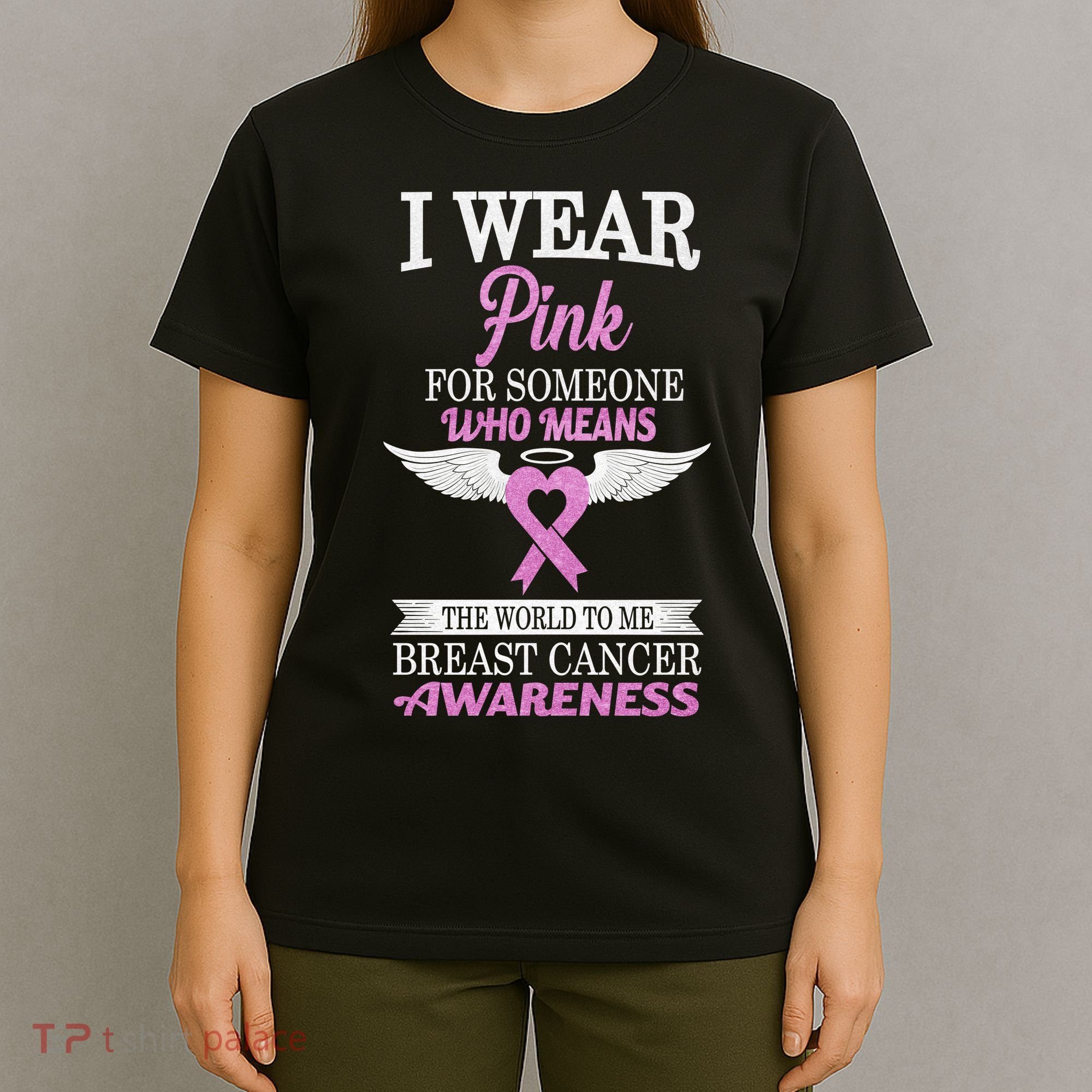 I Wear Pink Angel Breast Cancer Awareness T-Shirt