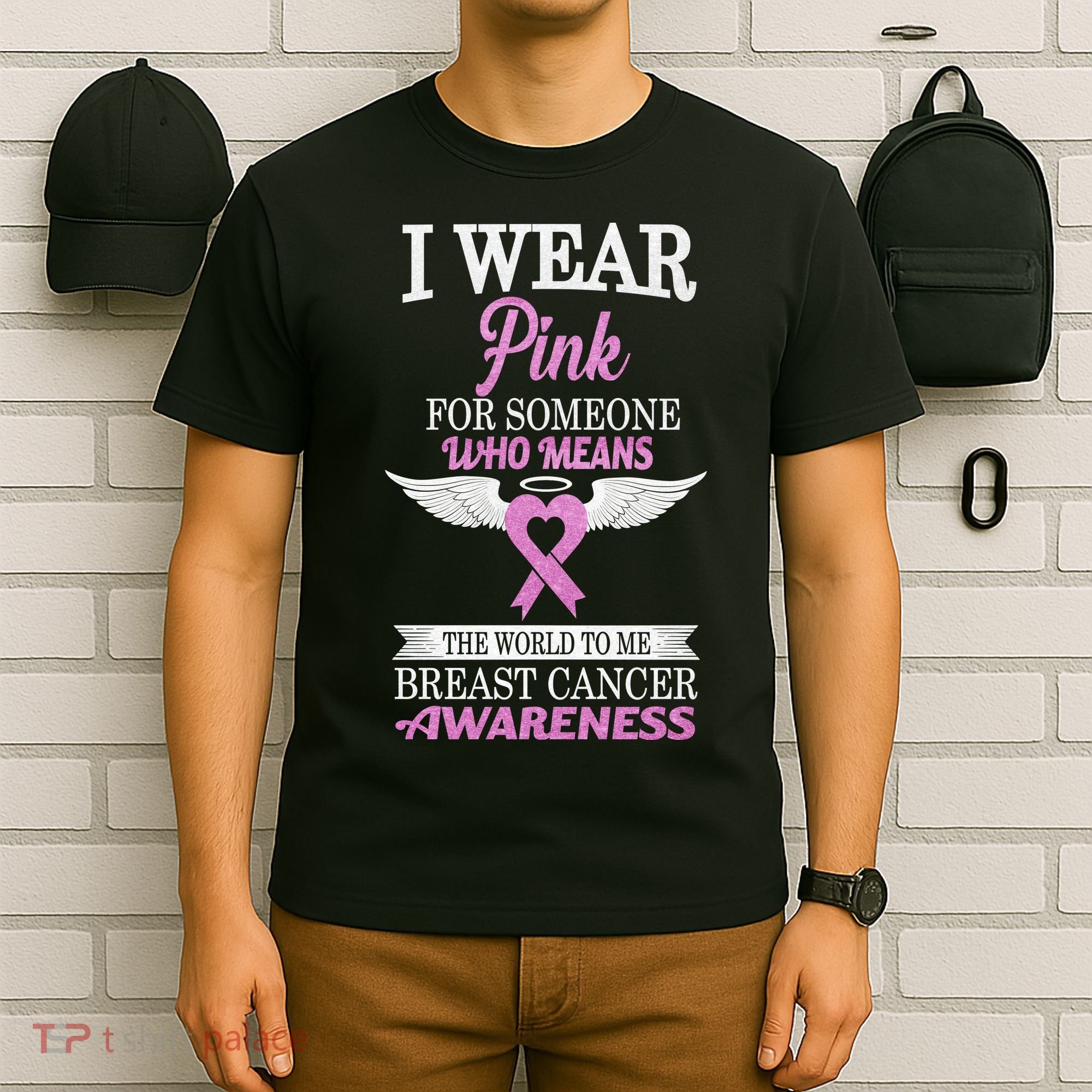 I Wear Pink Angel Breast Cancer Awareness T-Shirt