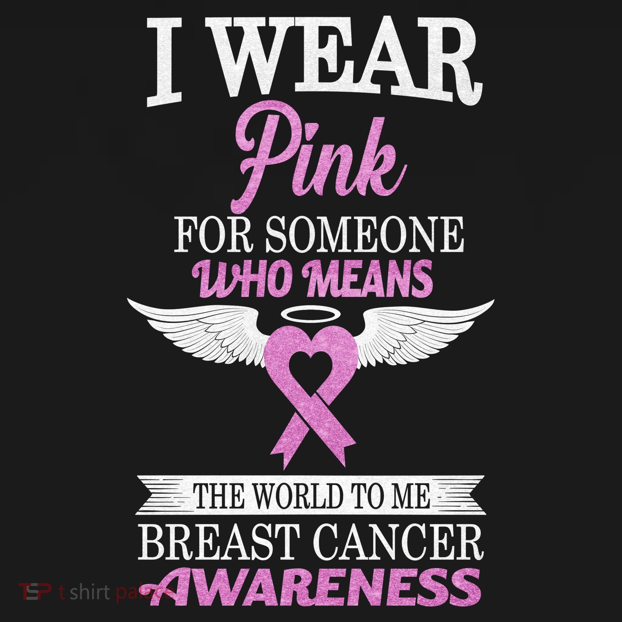I Wear Pink Angel Breast Cancer Awareness Polo