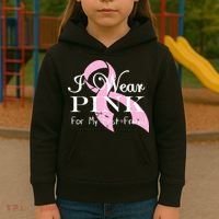 I Wear Pink For My Best Friend Kids Hoodie thumb 3