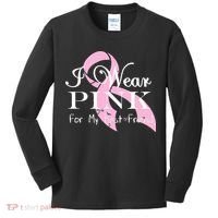 I Wear Pink For My Best Friend Kids Long Sleeve Shirt thumb 0