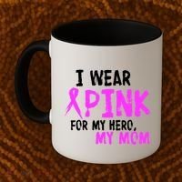 I Wear Pink For My Hero My Mom Coffee Mug thumb 2