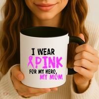 I Wear Pink For My Hero My Mom Coffee Mug thumb 3