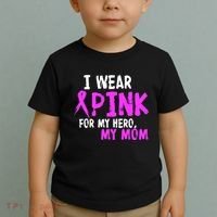 I Wear Pink For My Hero My Mom Toddler T-Shirt thumb 2