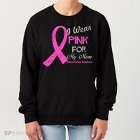I Wear Pink For My Mom Breast Cancer Awareness Women's Sweatshirt thumb 0