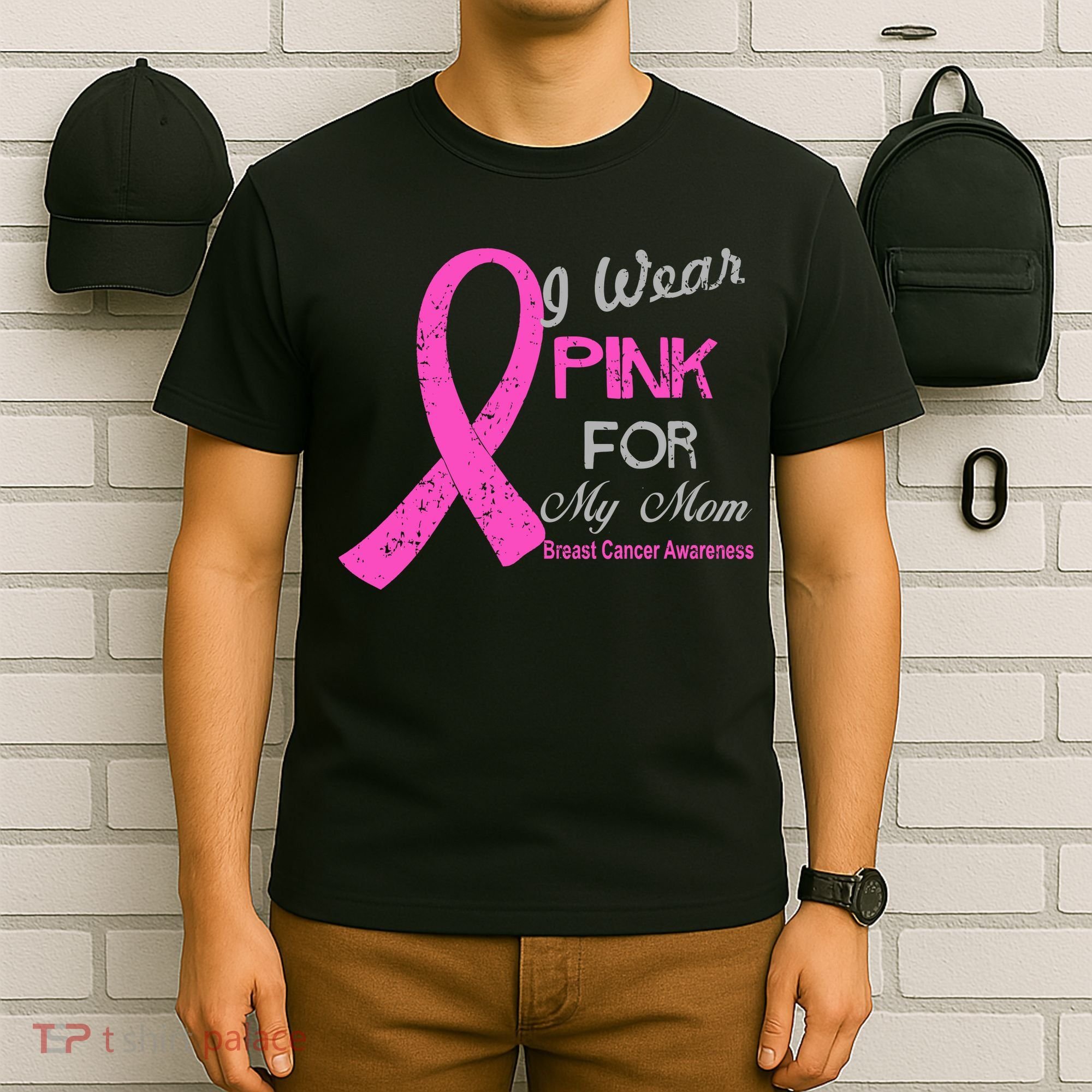 I Wear Pink For My Mom Breast Cancer Awareness T-Shirt