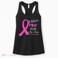 I Wear Pink For My Mom Breast Cancer Awareness Women's Tank Top thumb 0